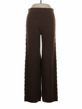 AUDEN womens knit sweater lounge pants in brown size small cableknit detail cozy